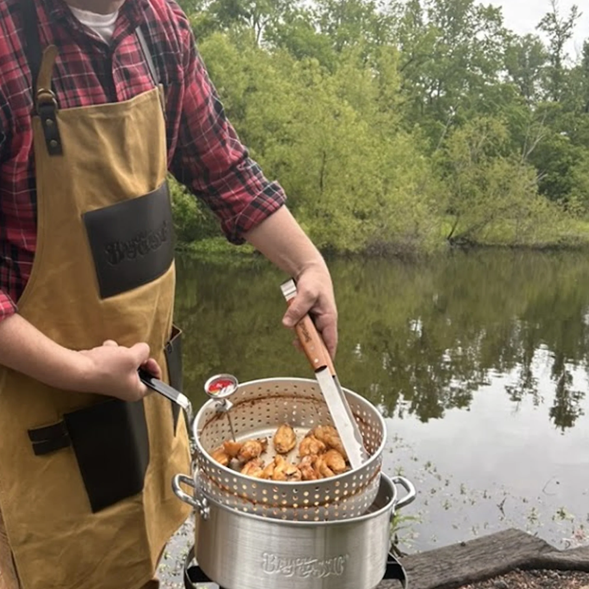 10-qt Aluminum Fry Pot with Basket - Image 3